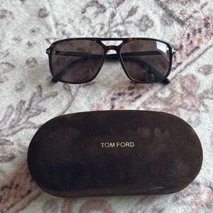 Tom Ford Dark Brown Aviator Sunglasses